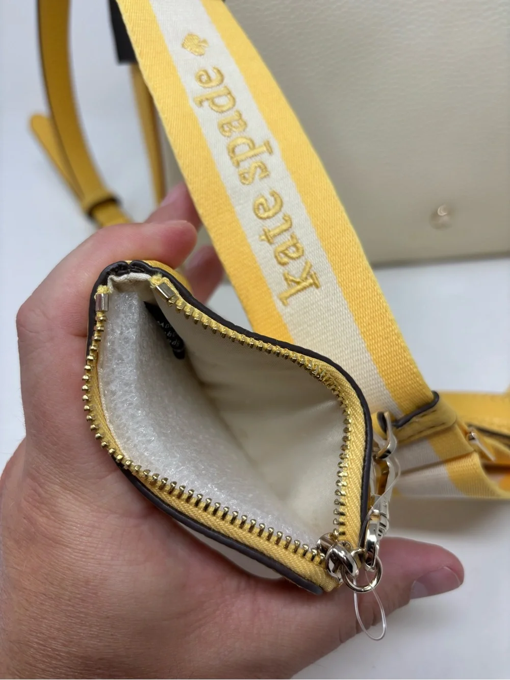 Kate Spade Emma Colorblock pebbles leather purse NWT buttermilk/yellow